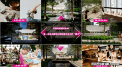 头上方精选了近2800块天青色釉面陶板+2100根型材